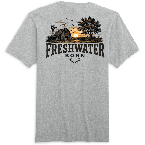 Freshwater Born- Heartland Heritage Men's Cotton Tee