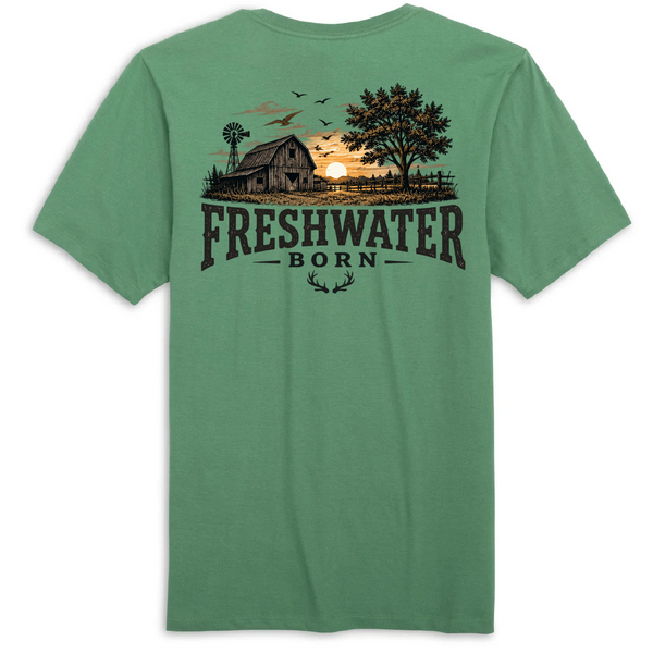Freshwater Born- Heartland Heritage Men's Cotton Tee