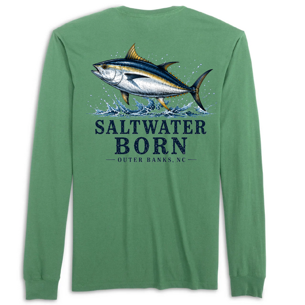 Outer Banks, NC Tuna Men's Cotton Long Sleeve Shirt