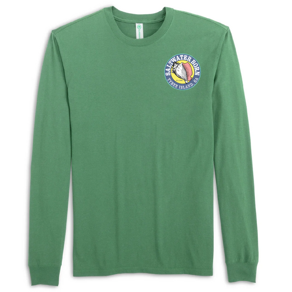 Tybee Island, GA Oysters, Tides, Good Times Men's Cotton Long Sleeve Shirt