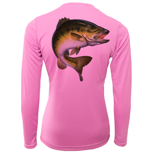Florida Freshwater Born Largemouth Bass Women's Long Sleeve UPF 50+ Dry-Fit Shirt