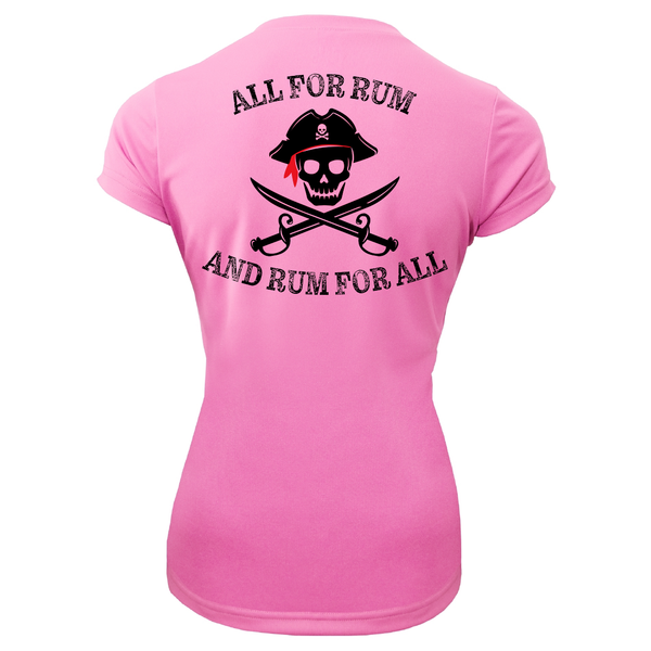 DFW, TX Freshwater Born "All For Rum and Rum For All" Women's Short Sleeve UPF 50+ Dry-Fit Shirt