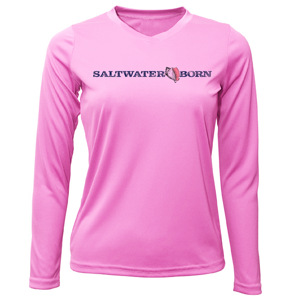 Saltwater Born Black and Brown Labs Women's Long Sleeve UPF 50+ Dry-Fit Shirt