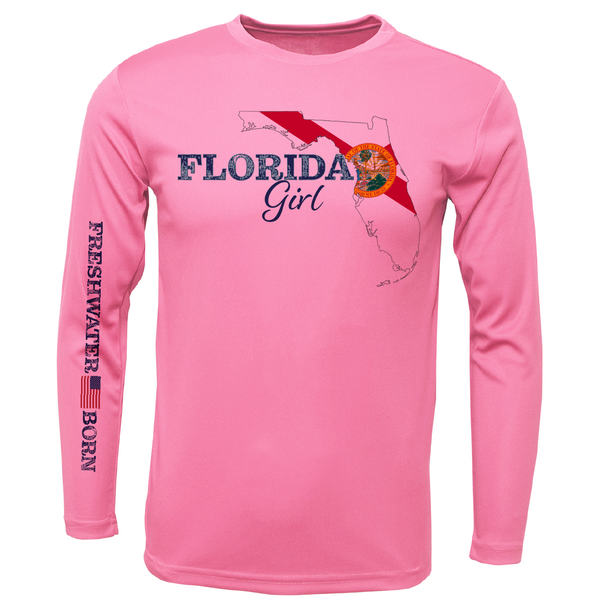 Florida Girl Freshwater Born Girl's Long Sleeve UPF 50+ Dry-Fit Shirt