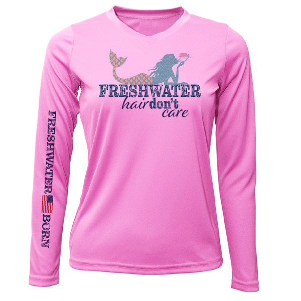 Michigan "Freshwater Hair Don't Care" Women's Long Sleeve UPF 50+ Dry-Fit Shirt