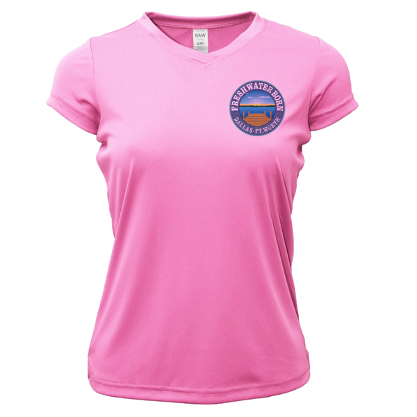 DFW, TX Freshwater Born "All For Rum and Rum For All" Women's Short Sleeve UPF 50+ Dry-Fit Shirt