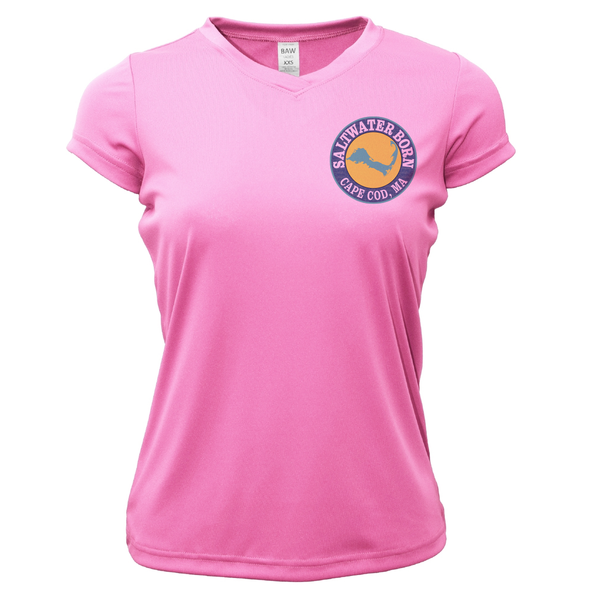 Cape Cod, MA Jaws Women's Short Sleeve UPF 50+ Dry-Fit Shirt