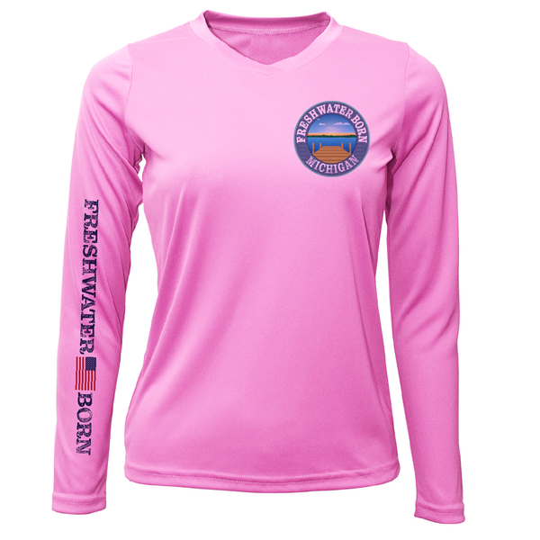 Michigan Freshwater Born "All For Rum and Rum For All" Women's Long Sleeve UPF 50+ Dry-Fit Shirt
