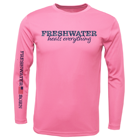 Florida "Freshwater Heals Everything" Girl's Long Sleeve UPF 50+ Dry-Fit Shirt