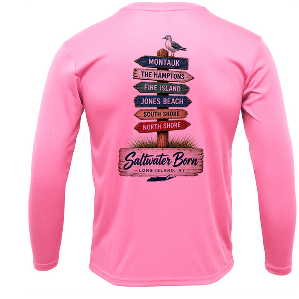 Long Island, NY Signs Men's Long Sleeve UPF 50+ Dry-Fit Shirt