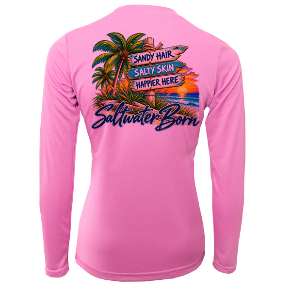 Saltwater Born Salty Sunset Women's Long Sleeve UPF 50+ Dry-Fit Shirt