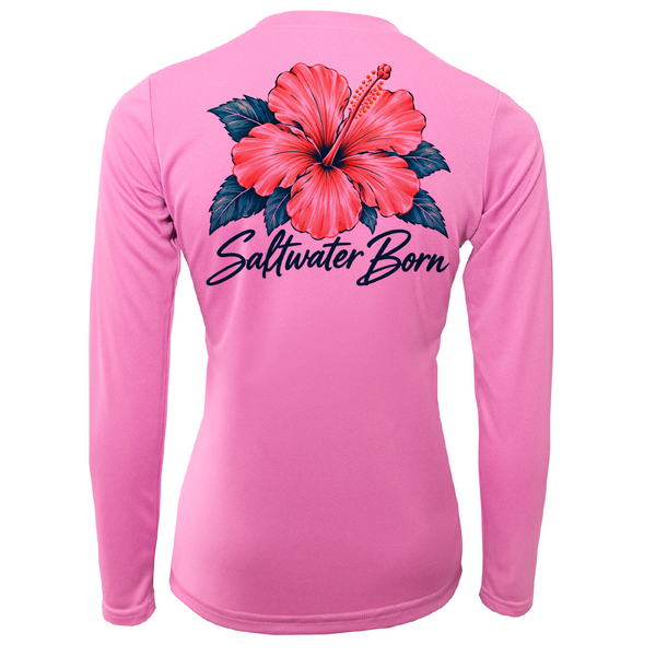 Saltwater Born Island Bloom Women's Long Sleeve UPF 50+ Dry-Fit Shirt