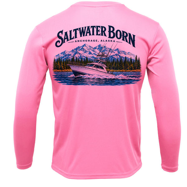 Anchorage, AK Angler Men's Long Sleeve UPF 50+ Dry-Fit Shirt