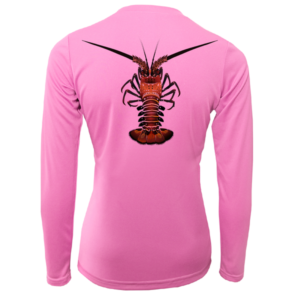 Florida Keys Realistic Lobster Women's Long Sleeve UPF 50+ Dry-Fit Shirt