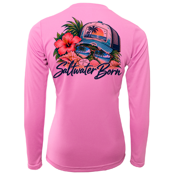 Saltwater Born Tropical State of Mind Women's Long Sleeve UPF 50+ Dry-Fit Shirt