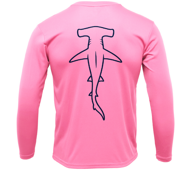 Hammerhead Outline Men's Long Sleeve UPF 50+ Dry-Fit Shirt