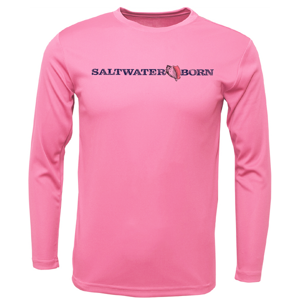 Saltwater Born Siesta Key, FL Wave Men's Long Sleeve UPF 50+ Dry-Fit Shirt