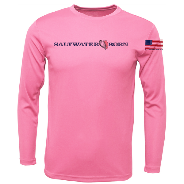 Hammerhead Outline Men's Long Sleeve UPF 50+ Dry-Fit Shirt