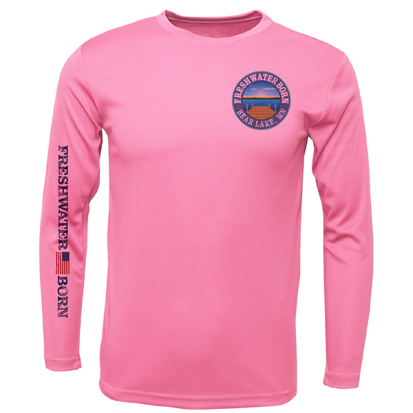 Bear Lake, MN Freshwater Born State Flag Men's Long Sleeve UPF 50+ Dry-Fit Shirt
