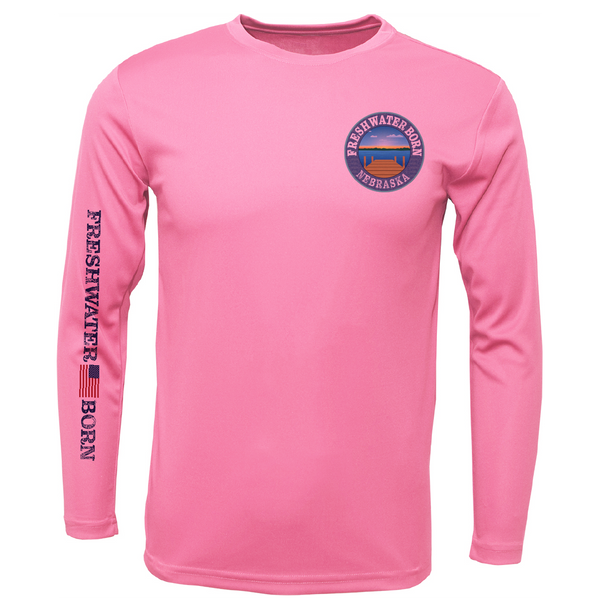 Nebraska Freshwater Born State Flag Men's Long Sleeve UPF 50+ Dry-Fit Shirt