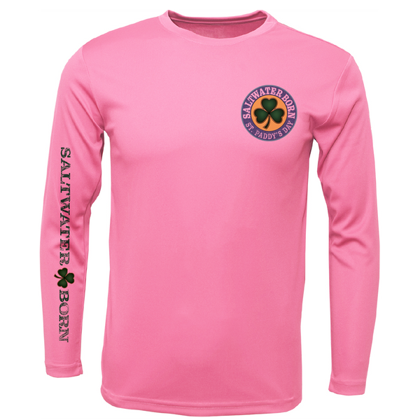 St. Patrick's Day Clover Men's Long Sleeve UPF 50+ Dry-Fit Shirt