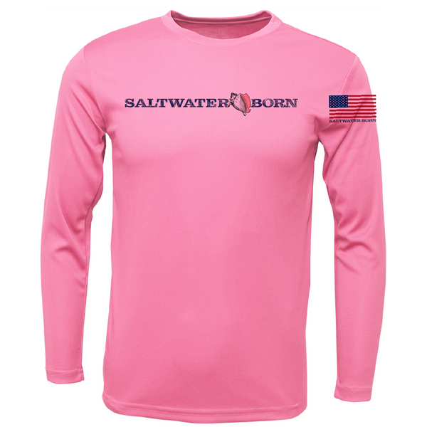 Eagle Ray Outline Men's Long Sleeve UPF 50+ Dry-Fit Shirt