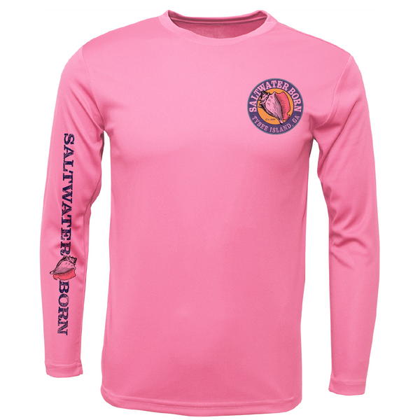 Tybee Island, GA Shrimp Boat Sunset Men's Long Sleeve UPF 50+ Dry-Fit Shirt