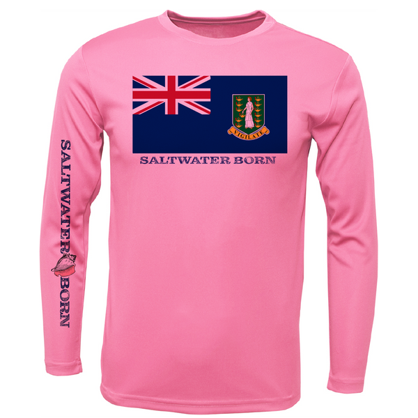 British Virgin Islands Flag Men's Long Sleeve UPF 50+ Dry-Fit Shirt