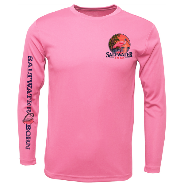 Roseate Spoonbill Men's Long Sleeve UPF 50+ Dry-Fit Shirt