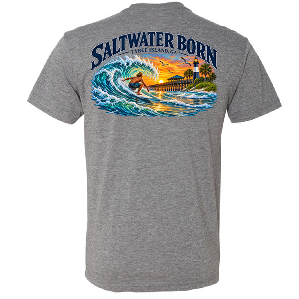 Tybee Island, GA Chasing Waves Men's Soft Tee