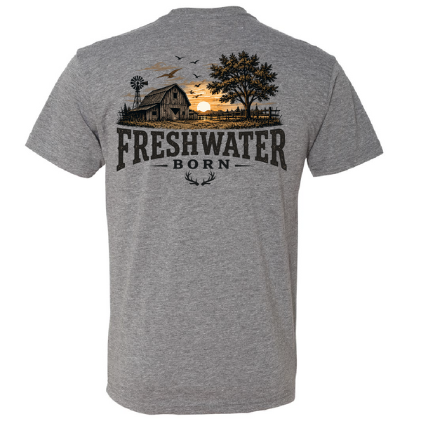 Freshwater Born- Heartland Heritage Men's Triblend Tee