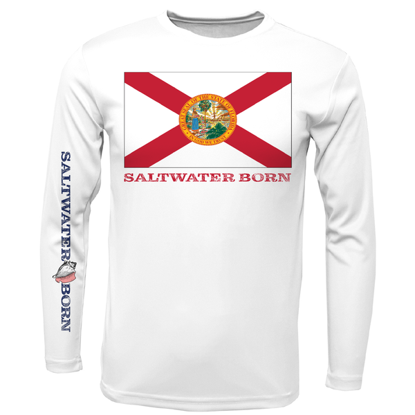 Key West, FL Florida Flag Long Sleeve UPF 50+ Dry-Fit Shirt