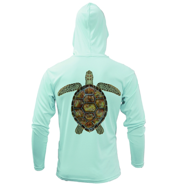 Key West, FL Realistic Turtle Long Sleeve UPF 50+ Dry-Fit Hoodie