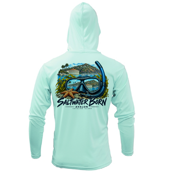 Avalon, CA Saltwater Adventure Men's Long Sleeve UPF 50+ Dry-Fit Hoodie