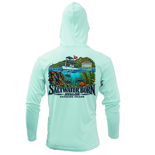 Avalon, CA Dive Boat Men's Long Sleeve UPF 50+ Dry-Fit Hoodie
