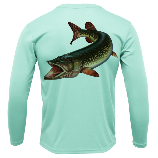 Michigan Freshwater Born Pike Boy's Long Sleeve UPF 50+ Dry-Fit Shirt