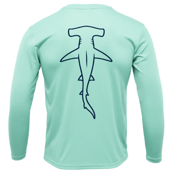 Hammerhead Outline Men's Long Sleeve UPF 50+ Dry-Fit Shirt