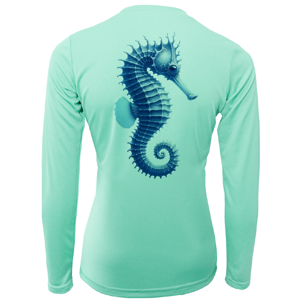 Key West, FL Seahorse Women's Long Sleeve UPF 50+ Dry-Fit Shirt