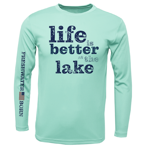 New York "Life is Better at the Lake" Men's Long Sleeve UPF 50+ Dry-Fit Shirt