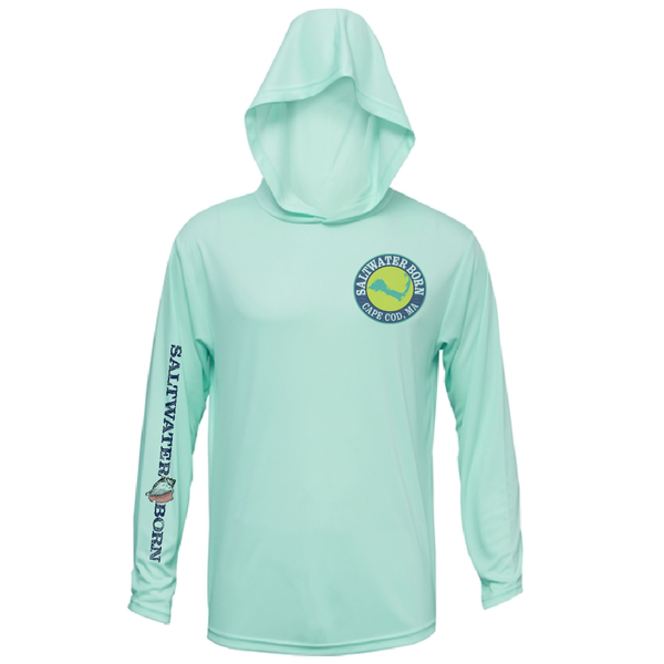 Cape Cod, MA Jaws Boy's Long Sleeve UPF 50+ Dry-Fit Hoodie