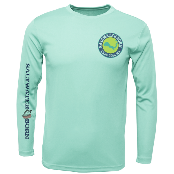 Cape Cod, MA Jaws Girl's Long Sleeve UPF 50+ Dry-Fit Shirt