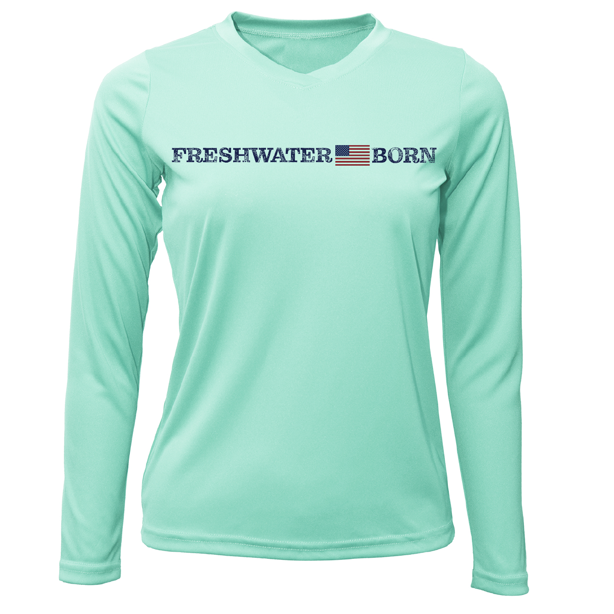 Michigan Freshwater Born Linear Logo Women's Long Sleeve UPF 50+ Dry-Fit Shirt