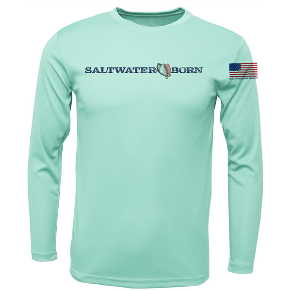 Hammerhead Outline Men's Long Sleeve UPF 50+ Dry-Fit Shirt
