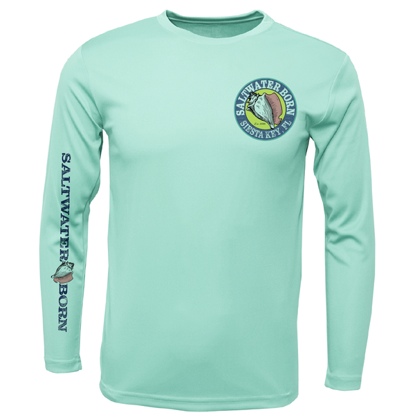 Siesta Key, FL Jaws Men's Long Sleeve UPF 50+ Dry-Fit Shirt