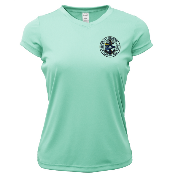Sarasota Outboard Club Classic Women's Short Sleeve UPF 50+ Dry-Fit Shirt