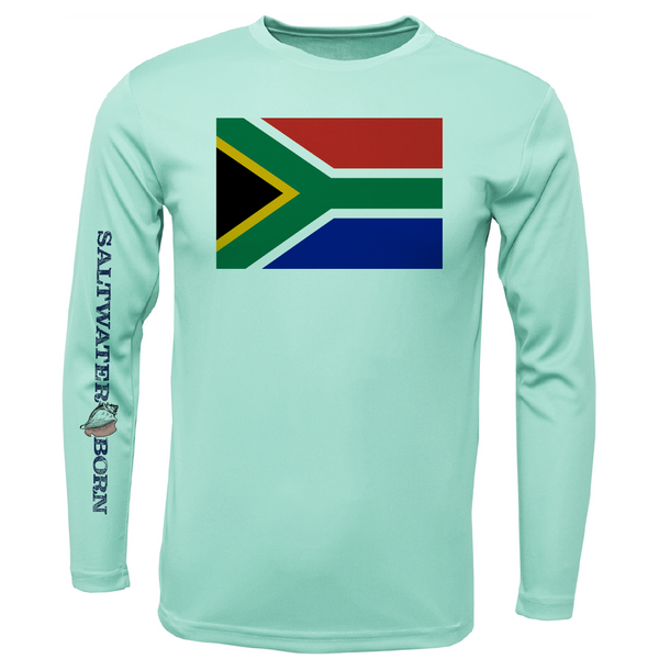 Cape Town, South Africa Flag Men's Long Sleeve UPF 50+ Dry-Fit Shirt