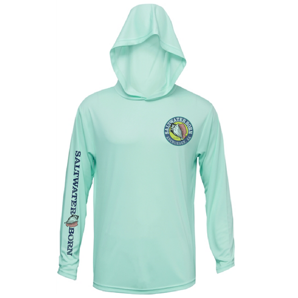 Anchorage, AK Mountain Moose Men's Long Sleeve UPF 50+ Dry-Fit Hoodie