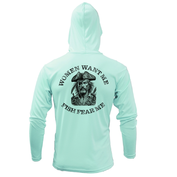 Saltwater Born "Women Want Me, Fish Fear Me" Men's Long Sleeve UPF 50+ Dry-Fit Hoodie