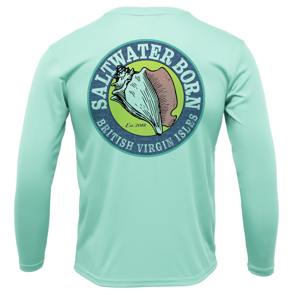 British Virgin Islands Flag Men's Long Sleeve UPF 50+ Dry-Fit Shirt