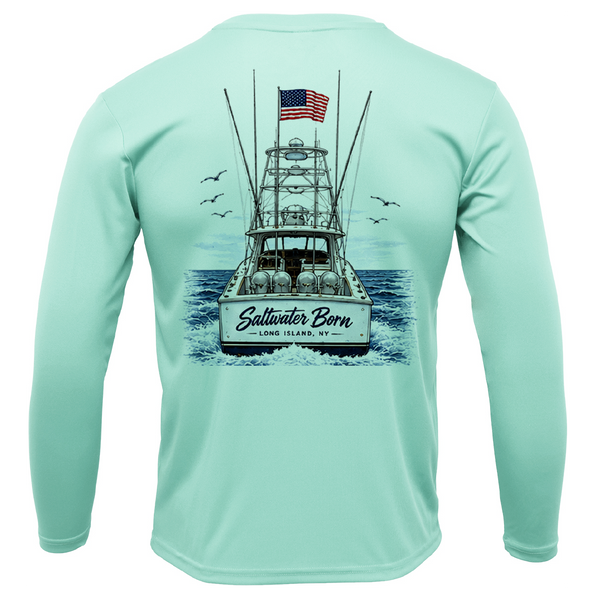 Long Island, NY Saltwater Born Sportfish Men's Long Sleeve UPF 50+ Dry-Fit Shirt
